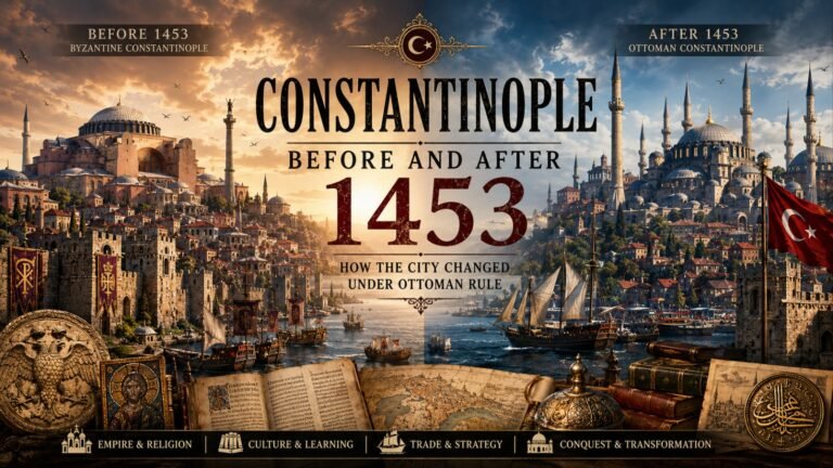 Constantinople before and after the Ottoman conquest of 1453